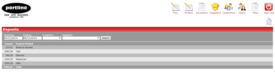 Deposit Report